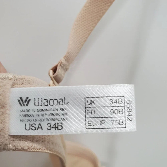 Wacoal Women's 65842 Nude Lightly Padded Cup Underwire Demi Bra Size 34B - Picture 2 of 3